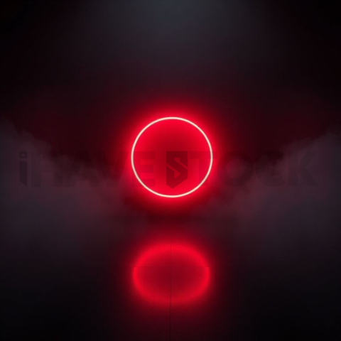 Abstract Floating UI Plate Red Glow 2025 – 8K Minimal Black UI Mockup