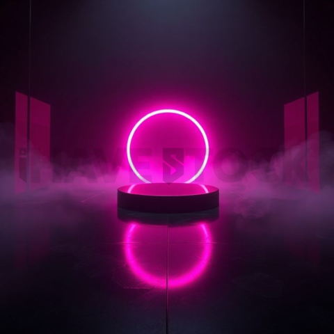 AI Core Holographic Element Magenta Glow 2025 – 8K Minimal Black UI Mockup