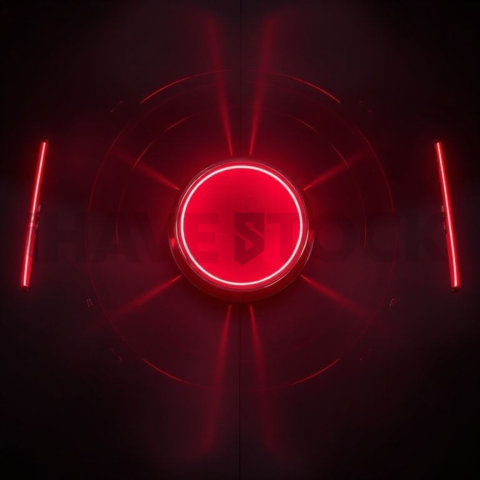 AI Core Holographic Element Red Glow 2025 – 8K Minimal Black UI Mockup