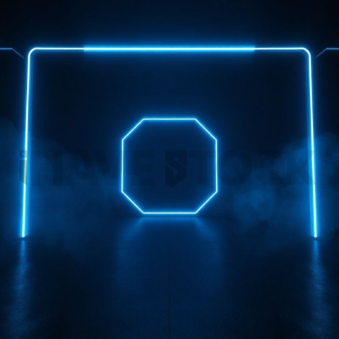 AI Core Holographic Element Blue Electric Glow 2025 – 8K Minimal Black UI Mockup