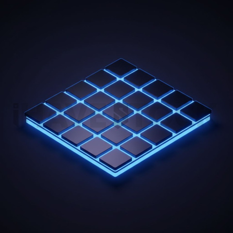 Benefits Grid Card Blue Electric Ultra Glow Dark UI Card 2025 – 8K