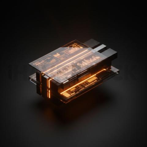 Cyberpunk Terminal Interface Block Amber Glow 2025 – 8K Minimal Black UI Mockup