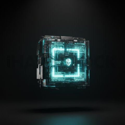 Cyberpunk Terminal Interface Block Cyan Glow 2025 – 8K Minimal Black UI Mockup