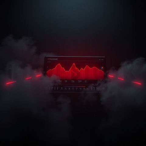 Dark Floating Dashboard Widget Red Glow 2025 – 8K Minimal Black UI Mockup