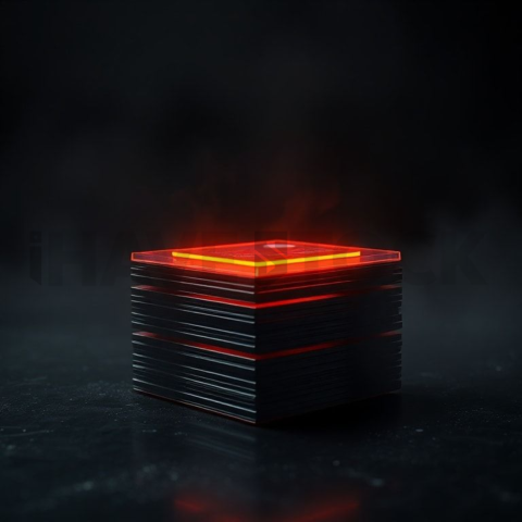 Dark Layered Card Stack Orange Fire Glow 2025 – 8K Minimal Black UI Mockup