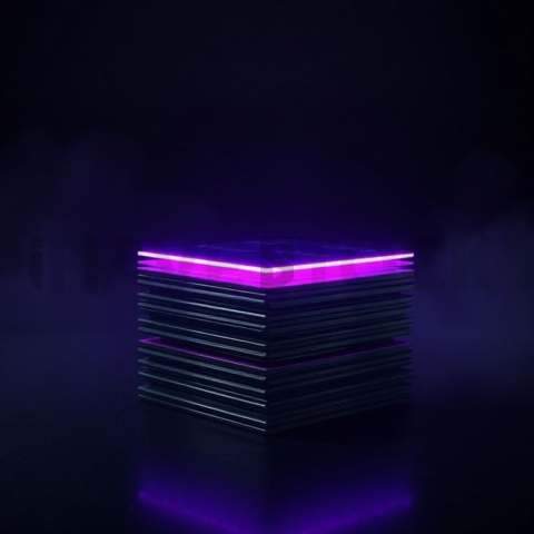 Dark Layered Card Stack Purple Glow 2025 – 8K Minimal Black UI Mockup