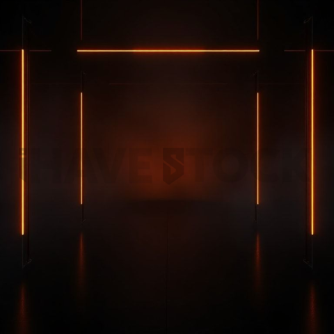 Dark Tech Panel Overlay Amber Glow 2025 – 8K Minimal Black UI Mockup