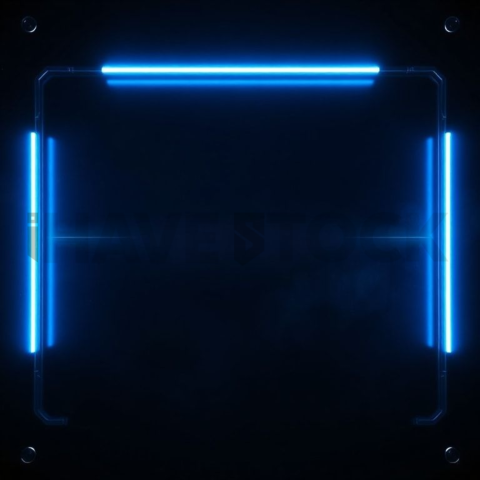 Dark Tech Panel Overlay Blue Electric Glow 2025 – 8K Minimal Black UI Mockup