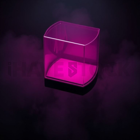 Floating Abstract UI Container Magenta Glow 2025 – 8K Minimal Black UI Mockup