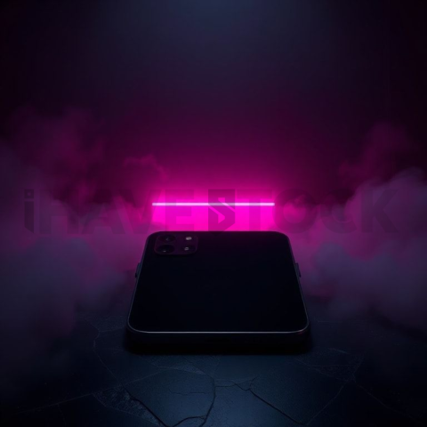 Futuristic Dark App Screen Magenta Glow 2025 – 8K Minimal Black UI Mockup