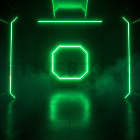 Futuristic Shader Based Icon Green Neon Glow 2025 – 8K Minimal Black UI Mockup