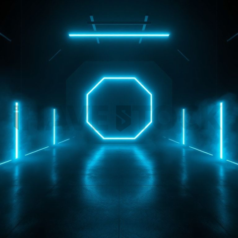 Futuristic Shader Based Icon Cyan Glow 2025 – 8K Minimal Black UI Mockup