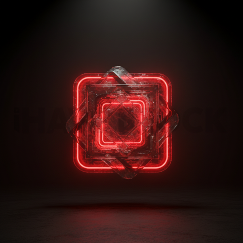 Futuristic Shader Based Icon Red Glow 2025 – 8K Minimal Black UI Mockup