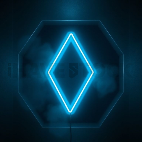 Geometric Minimal Neon Shape Cyan Glow 2025 – 8K Minimal Black UI Mockup