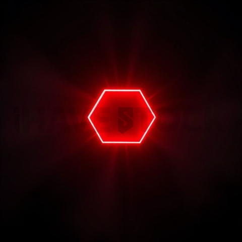 Geometric Minimal Neon Shape Red Glow 2025 – 8K Minimal Black UI Mockup