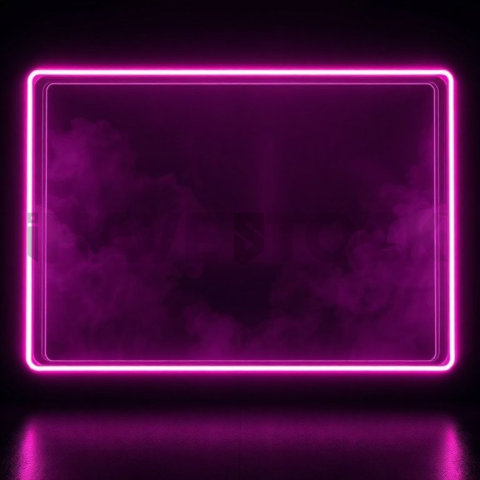 Glass Panel with Neon Frame Magenta Glow 2025 – 8K Minimal Black UI Mockup