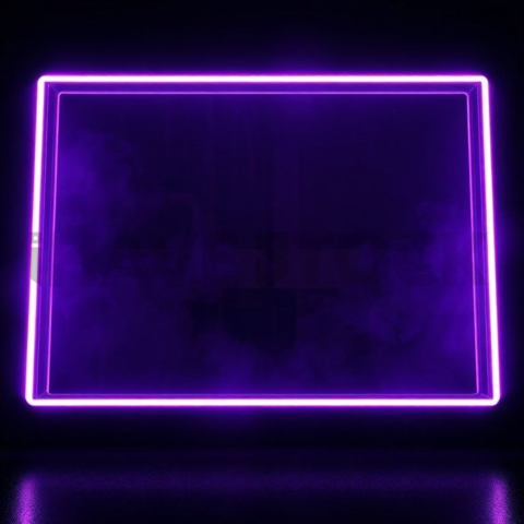 Glass Panel with Neon Frame Purple Glow 2025 – 8K Minimal Black UI Mockup