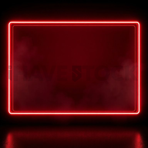 Glass Panel with Neon Frame Red Glow 2025 – 8K Minimal Black UI Mockup