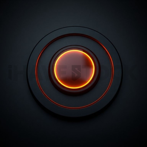 Matte Black CTA Button 3D Amber Glow 2025 – 8K Minimal Black UI Mockup