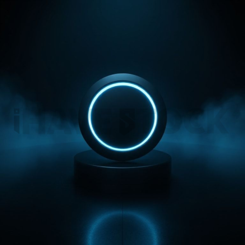 Matte Black CTA Button 3D Cyan Glow 2025 – 8K Minimal Black UI Mockup