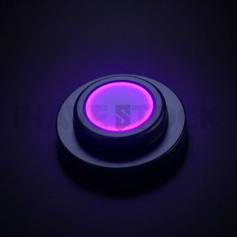 Matte Black CTA Button 3D Purple Glow 2025 – 8K Minimal Black UI Mockup