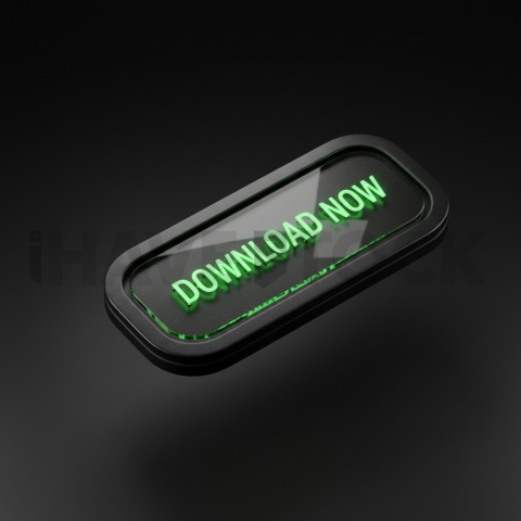 Matte Black CTA Button 3D Green Neon Glow 2025 – 8K Minimal Black UI Mockup