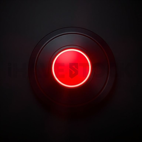 Matte Black CTA Button 3D Red Glow 2025 – 8K Minimal Black UI Mockup