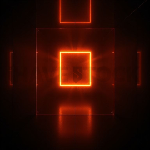 Minimalism Glassmorphism Cube Render Amber Glow 2025 – 8K Minimal Black UI Mockup