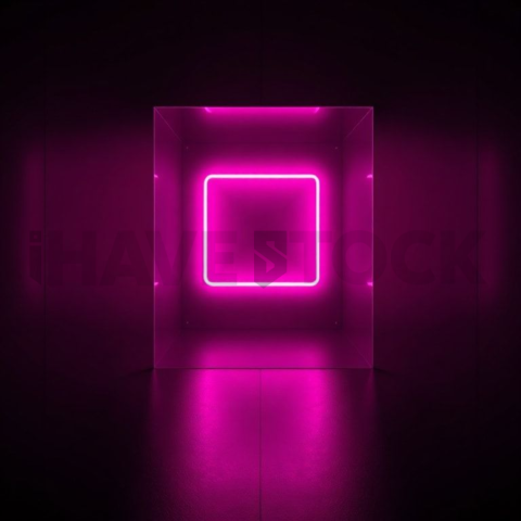 Minimalism Glassmorphism Cube Render Magenta Glow 2025 – 8K Minimal Black UI Mockup