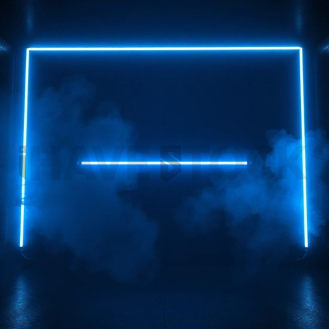 Neon Energy Core Render Blue Electric Glow 2025 – 8K Minimal Black UI Mockup