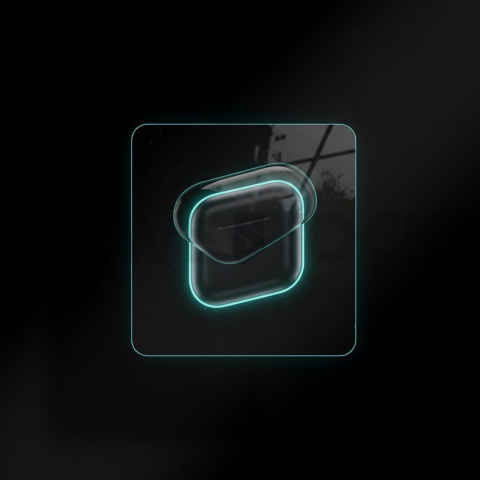 Product Showcase Card Cyan Medium Glow Dark UI Card 2025 – 8K