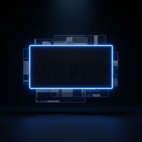 Service Description Card Blue Electric Ultra Glow Dark UI Card 2025 – 8K