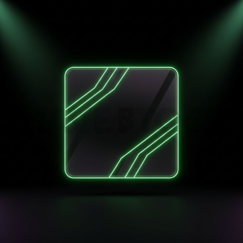 Service Description Card Green Neon Strong Glow Dark UI Card 2025 – 8K