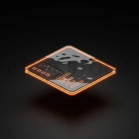 Stats Overview Card Amber Strong Glow Dark UI Card 2025 – 8K