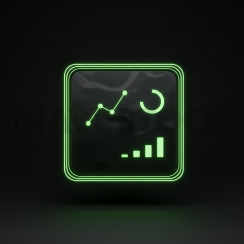 Stats Overview Card Green Neon Ultra Glow Dark UI Card 2025 – 8K