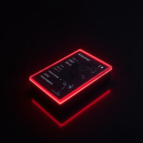 Stats Overview Card Red Neon Strong Glow Dark UI Card 2025 – 8K