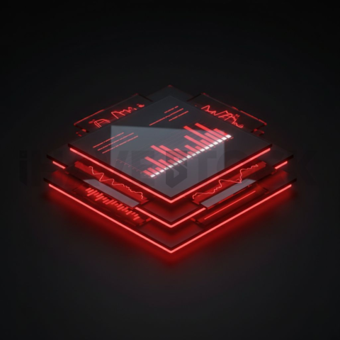 Stats Overview Card Red Neon Ultra Glow Dark UI Card 2025 – 8K