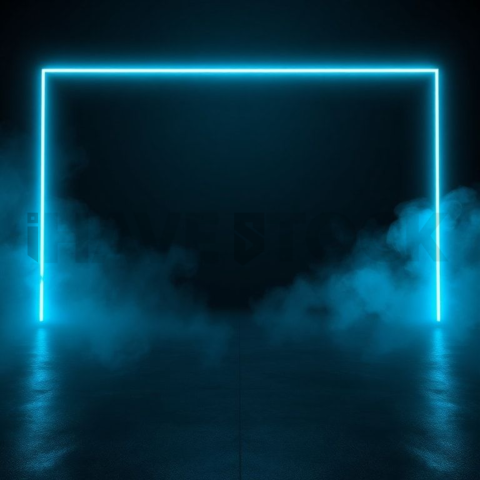 Abstract Floating UI Plate Cyan Glow 2025 – 8K Minimal Black UI Mockup