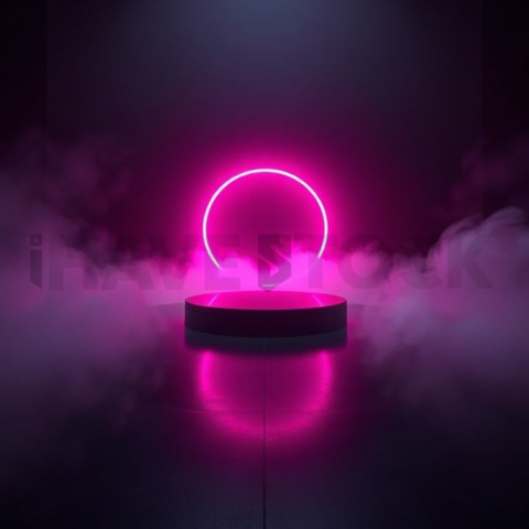 Abstract Floating UI Plate Magenta Glow 2025 – 8K Minimal Black UI Mockup