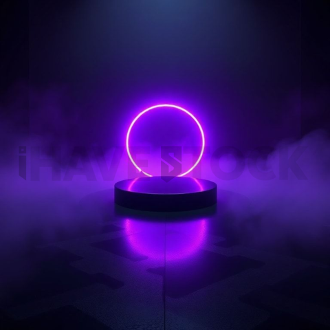 Abstract Floating UI Plate Purple Glow 2025 – 8K Minimal Black UI Mockup