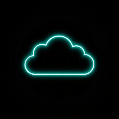 Cloud Sync Icon Emerald Subtle Glow Dark Line Icon 2025 – 8K