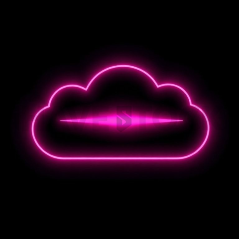 Cloud Sync Icon Magenta Medium Glow Dark Line Icon 2025 – 8K