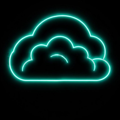 Cloud Sync Icon Emerald Ultra Intense Glow Dark Line Icon 2025 – 8K