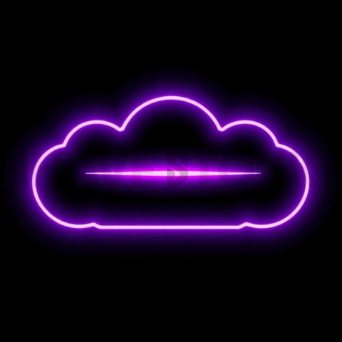 Cloud Sync Icon Purple Medium Glow Dark Line Icon 2025 – 8K