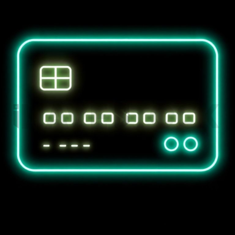 Credit Card Payment Icon Emerald Ultra Intense Glow Dark Line Icon 2025 – 8K