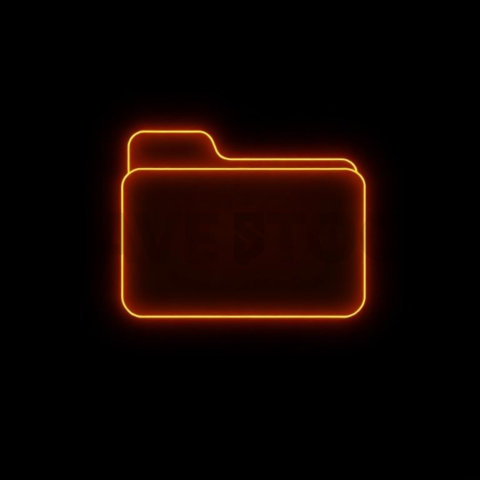 Folder Line Icon Amber Strong Glow Dark Line Icon 2025 – 8K