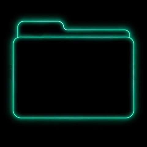 Folder Line Icon Emerald Medium Glow Dark Line Icon 2025 – 8K