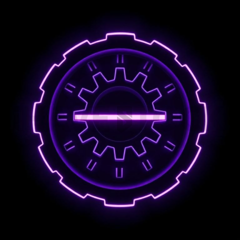 Gear Settings Icon Purple Medium Glow Dark Line Icon 2025 – 8K