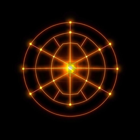 Globe Connection Icon Amber Ultra Intense Glow Dark Line Icon 2025 – 8K