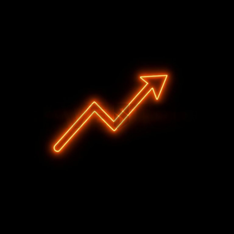 Growth Arrow Icon Amber Subtle Glow Dark Line Icon 2025 – 8K